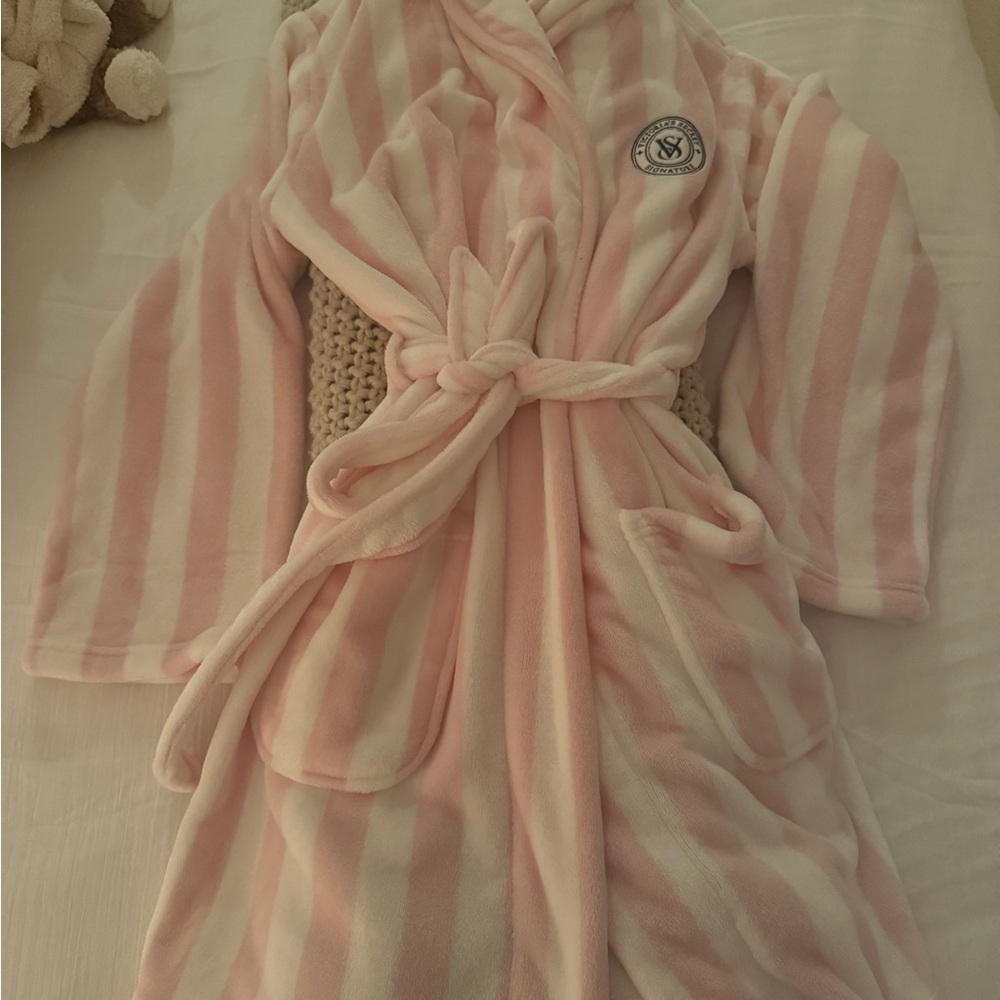 Victoria's Secret Pink and White Striped Robe